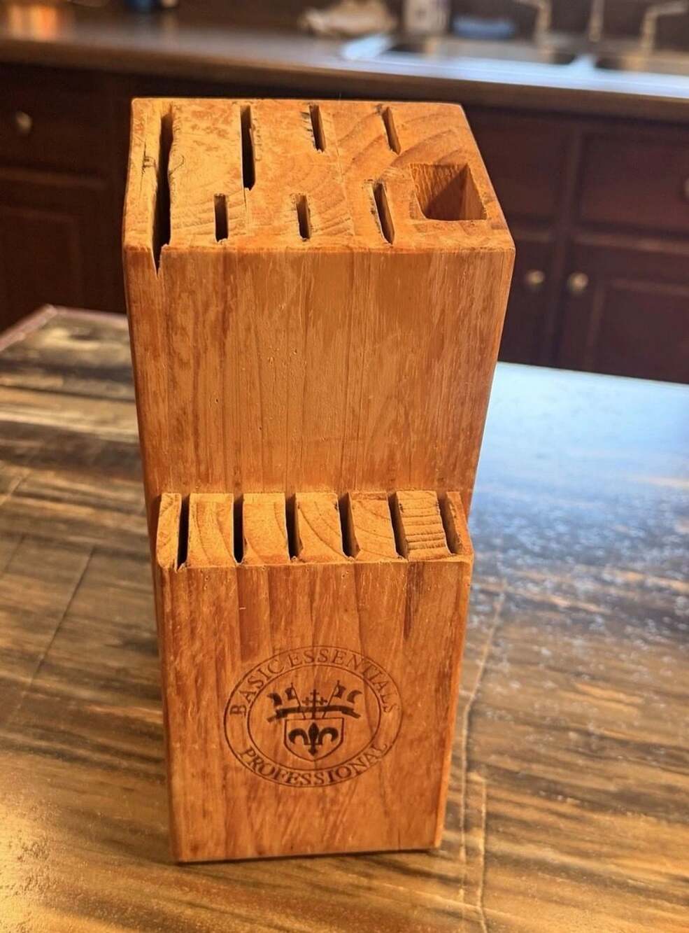 Basic Essentials Professional Wooden Knife Block Holder
